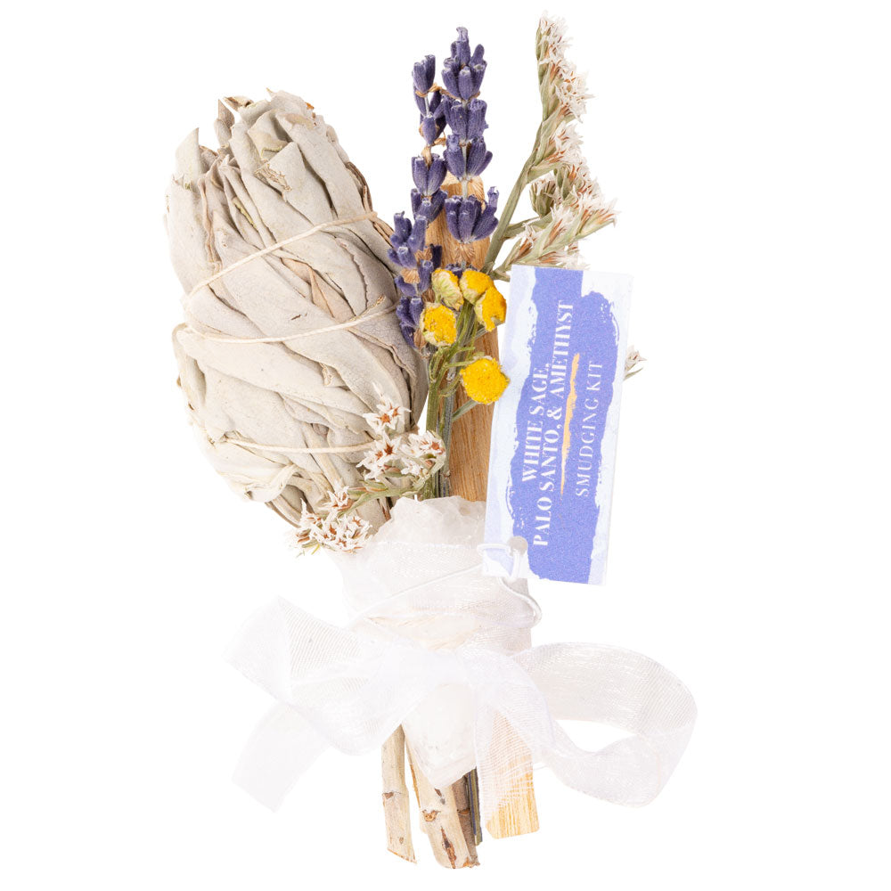 White Sage Palosanto Bundle - Clear Quartz