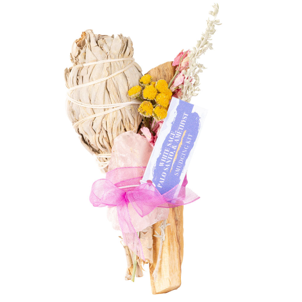 White Sage Palosanto Bundle - Rose Quartz