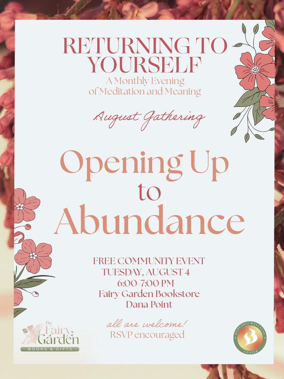 🌿 Returning to Yourself – Emotional Well-Being Gathering | Tuesday, 6:00 PM