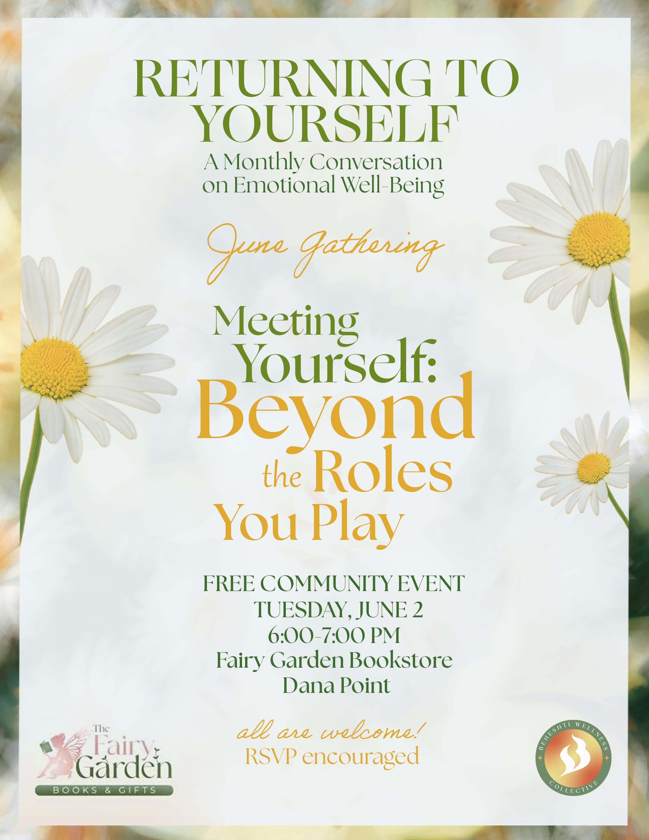 🌿 Returning to Yourself – Emotional Well-Being Gathering | Tuesday, 6:00 PM