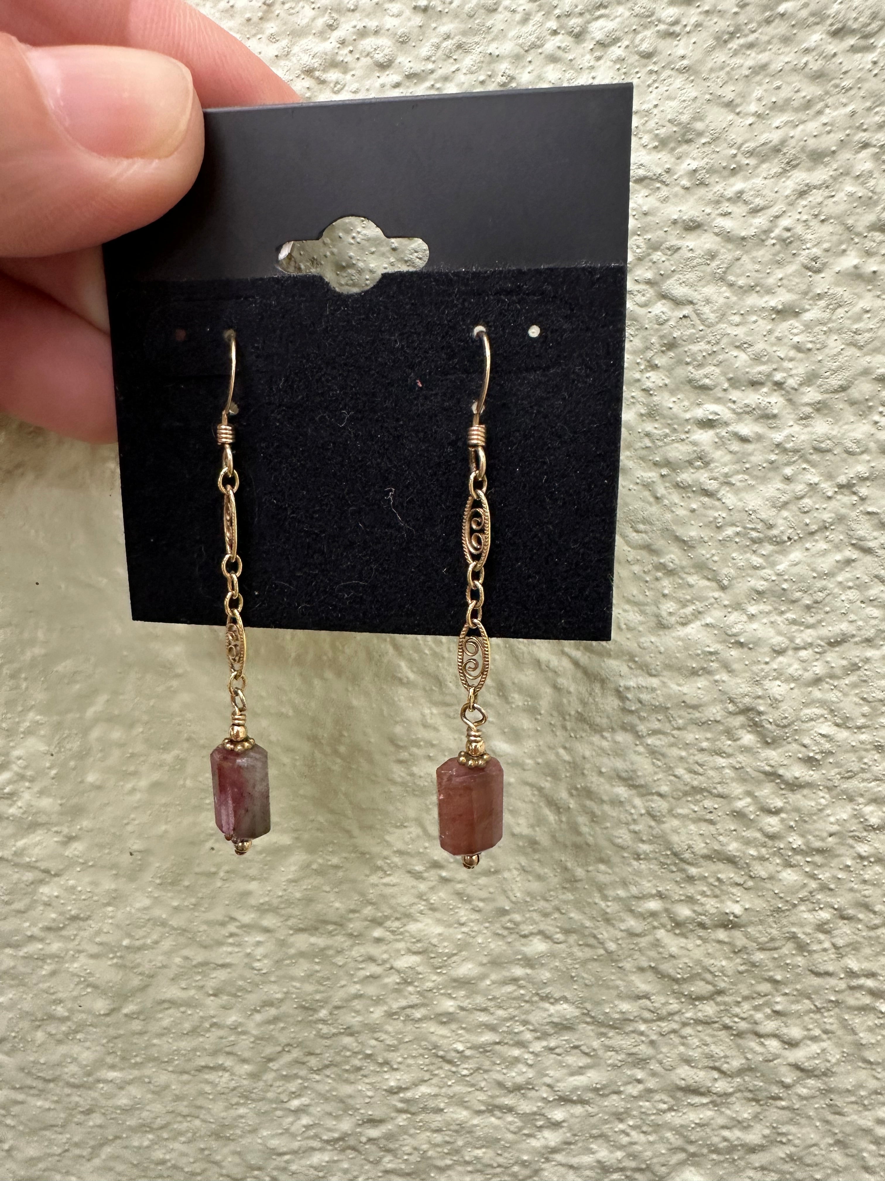 Watermelon Tourmaline Earrings