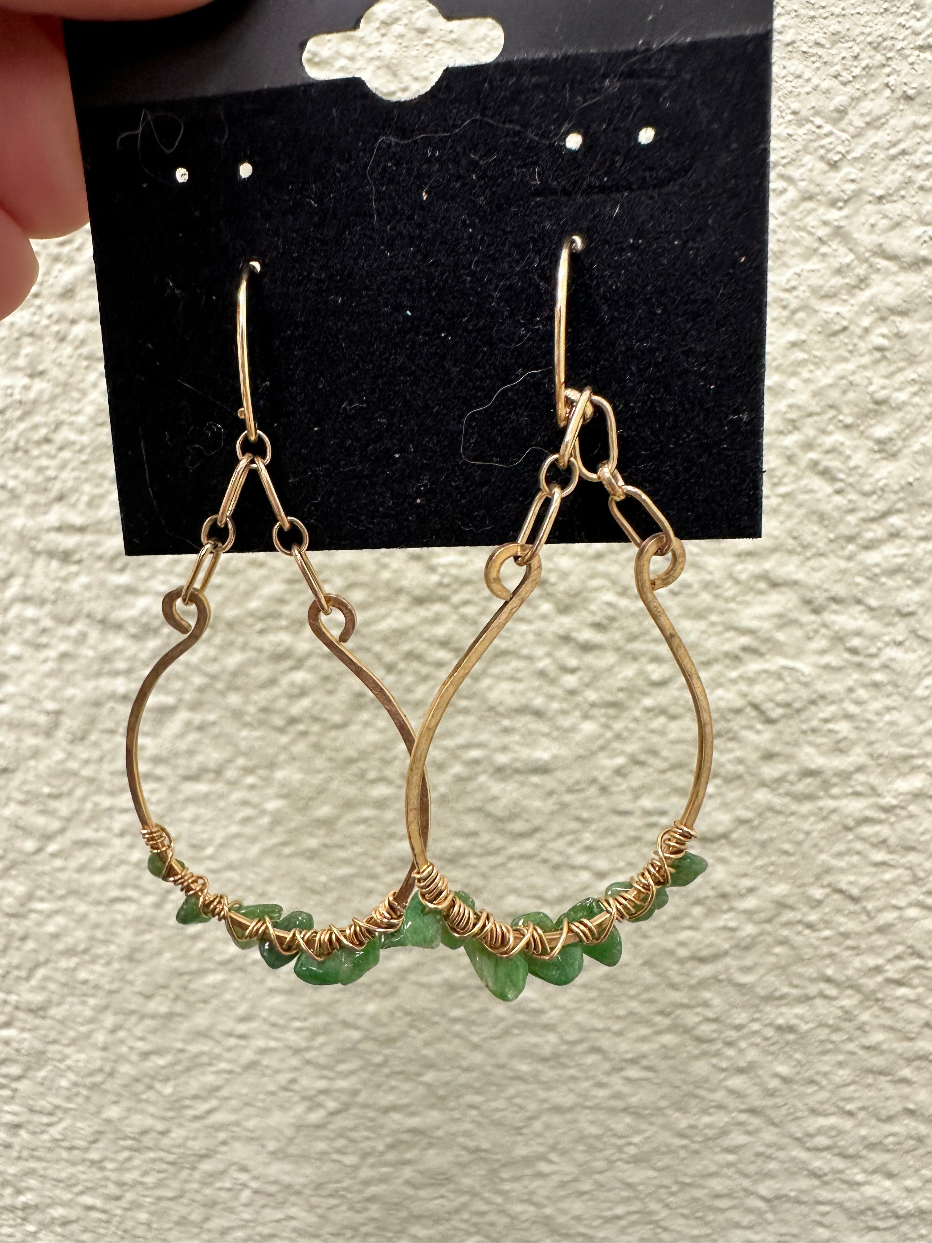 Emerald Chip Earrings