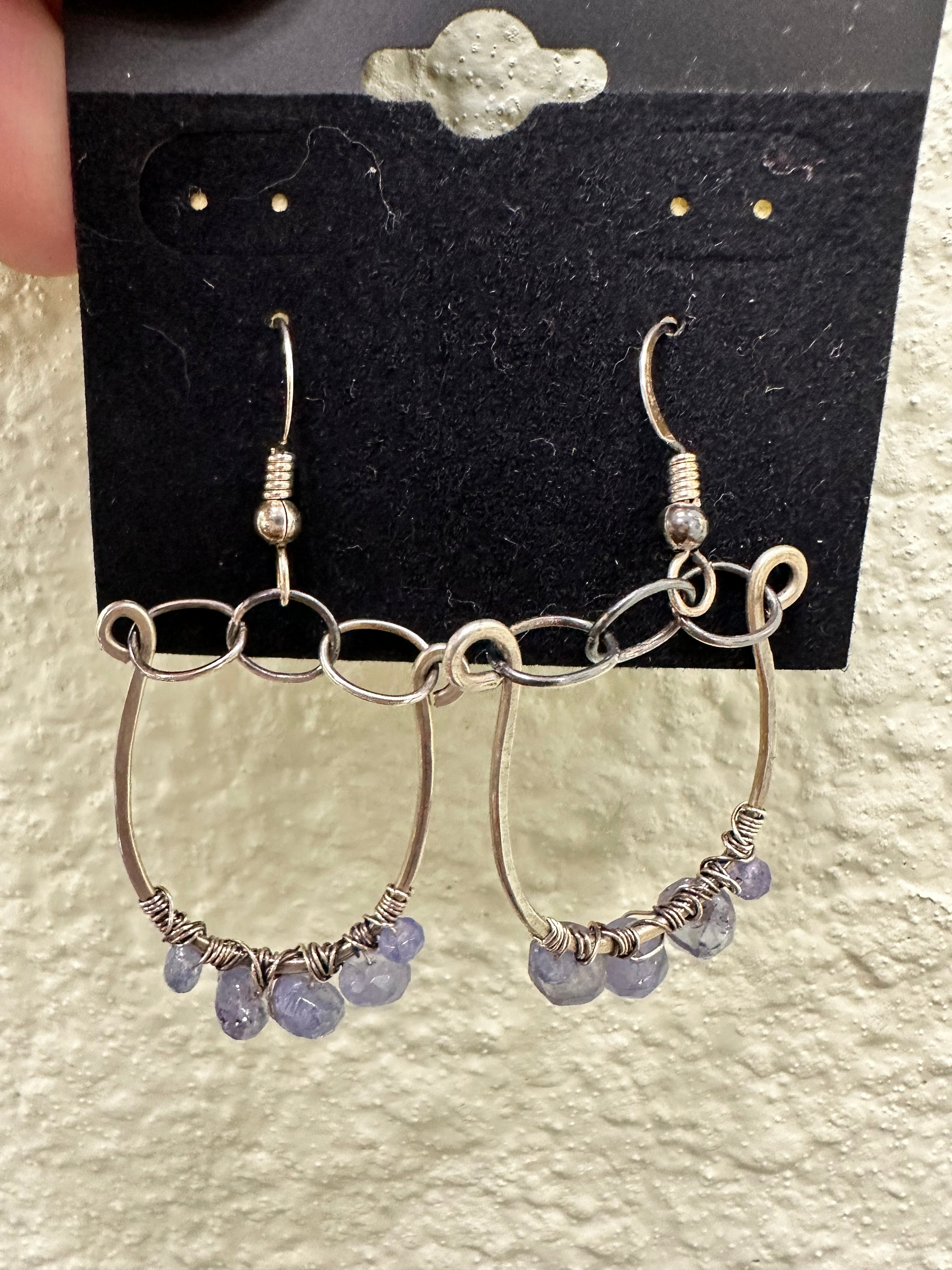 Tanzanite Silver Earrings