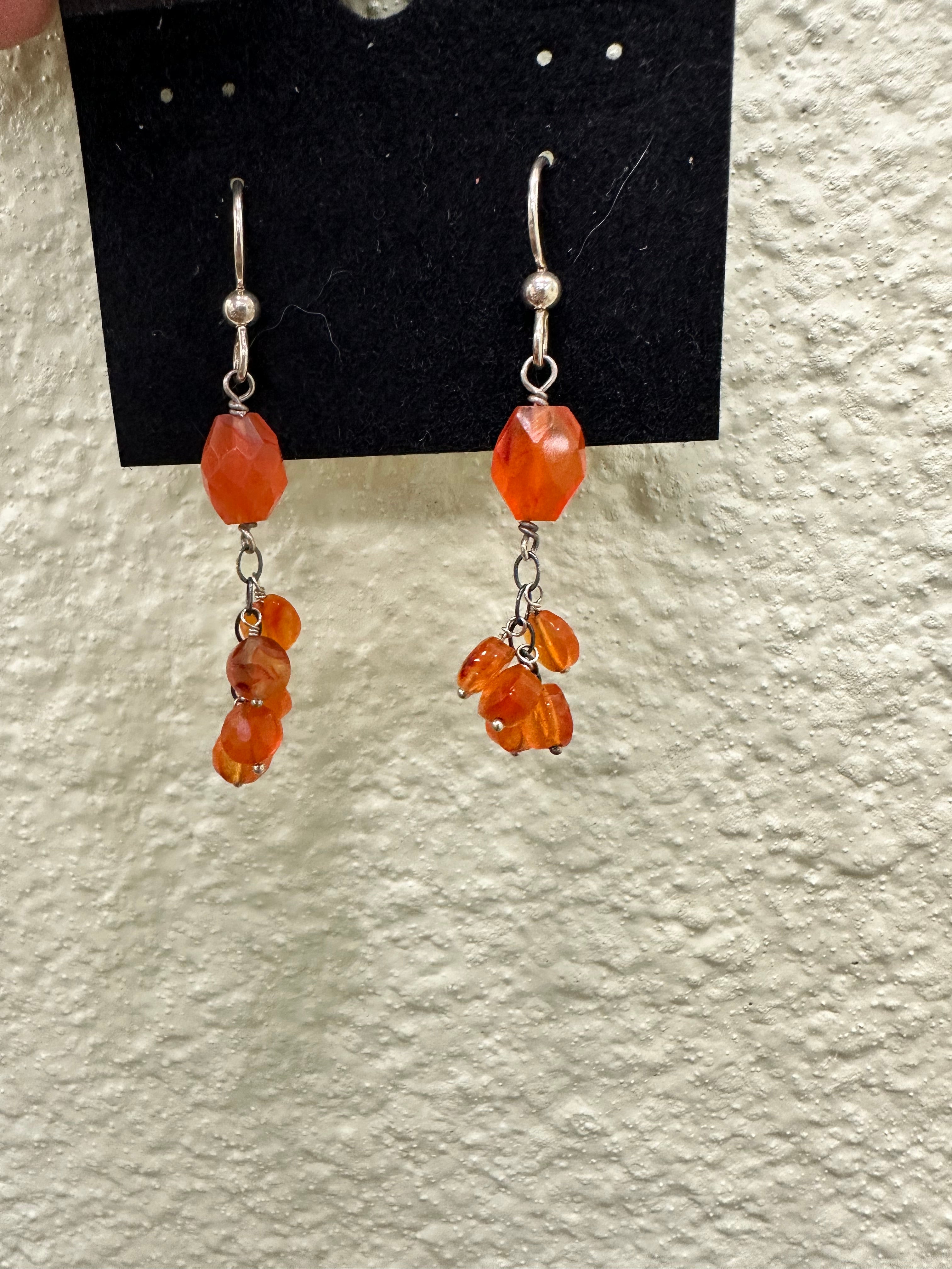 Carnelian and Silver Earrings