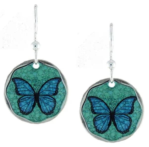 Earth Dreams Earrings Blue Butterfly