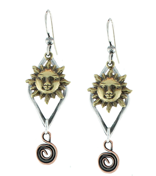 Earth Dreams Earrings Brass Suns