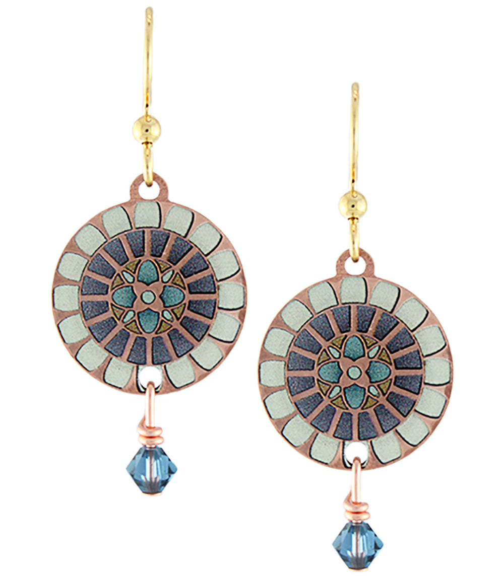 Earth Dreams Earrings Copper Flower Mandala