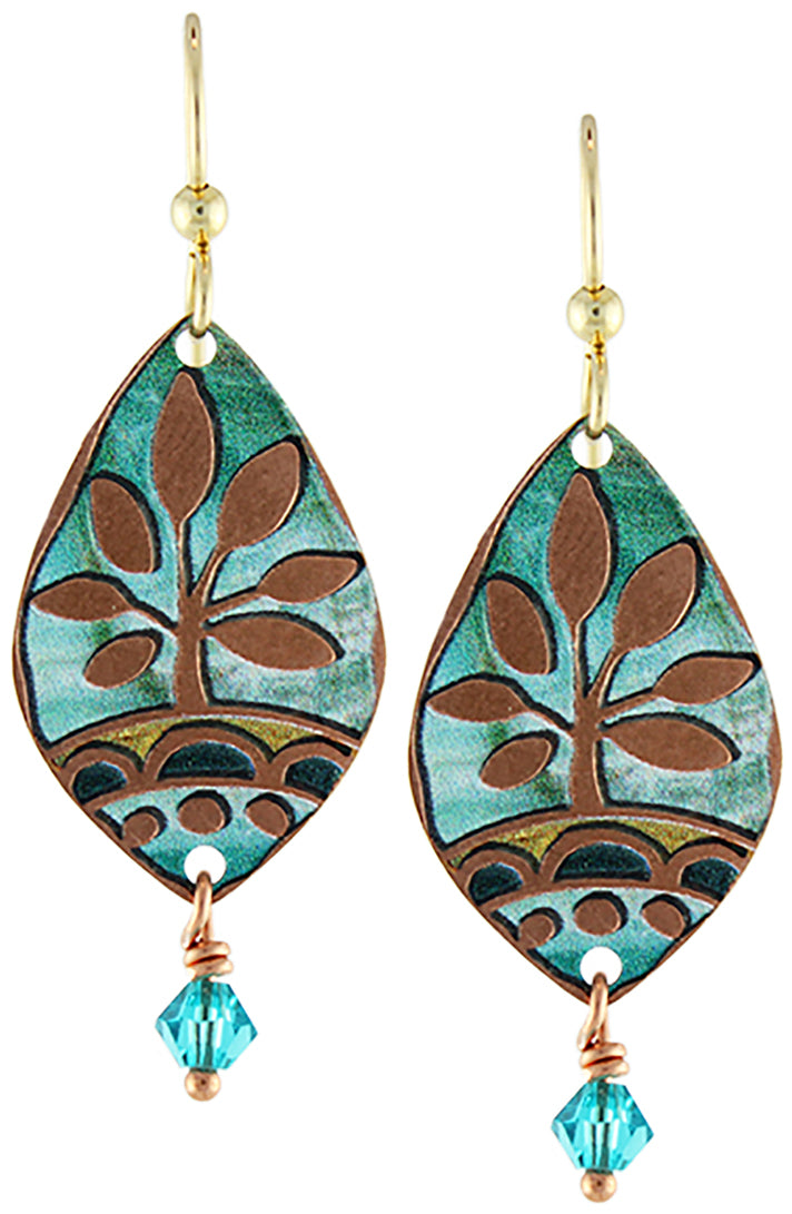 Earth Dreams Earrings Copper Tree on a Hill
