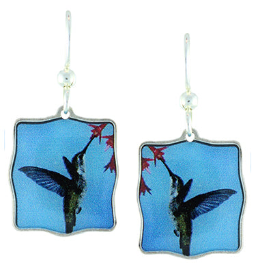 Earth Dreams Hummingbird on Silver Square