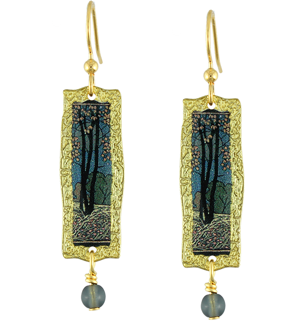 Earth Dreams Earrings Long Moonlit Forest