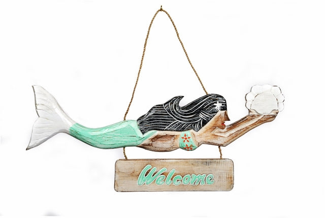 Mermaid Wooden Welcome Sign