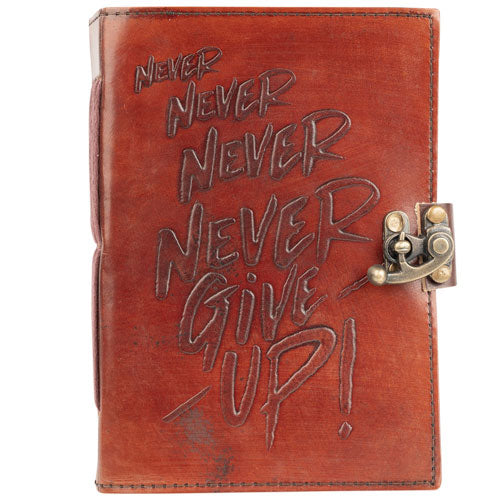 Never Give Up Leather Journal