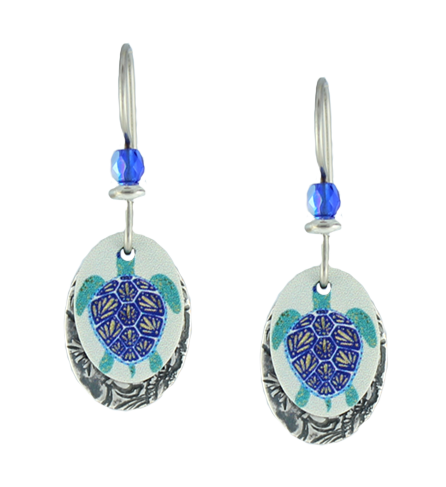 Earth Dreams Earrings Painted Sea Turtles