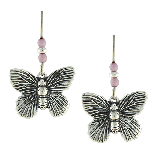 Earth Dreams Earrings Silver Butterflies