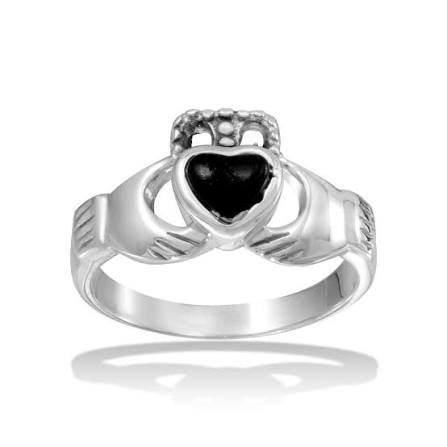 Silver Ring - Claddagh Riing with heart