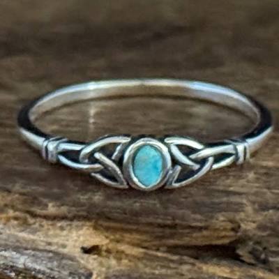 Silver Ring - Celtic Weave with stone small