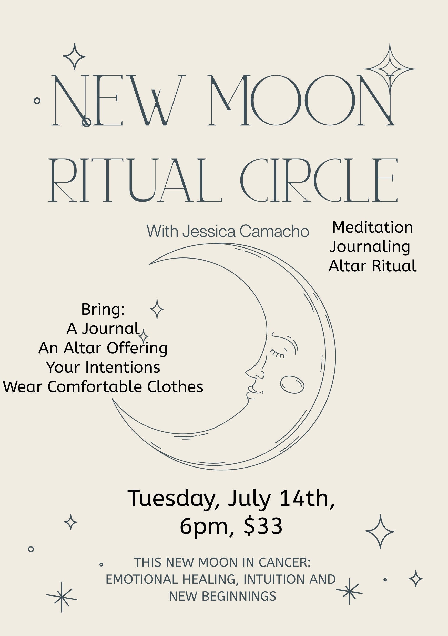 New Moon Ritual Circle | Tuesday, 6PM