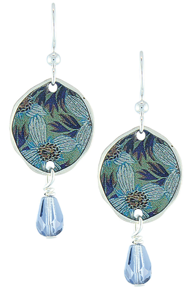 Earth Dreams Earrings Water Lily Oval with Bead